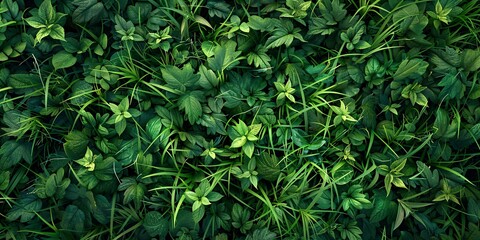 Lush turf. Verdant sod. Outdoor design idea. Sustainable wall covering.