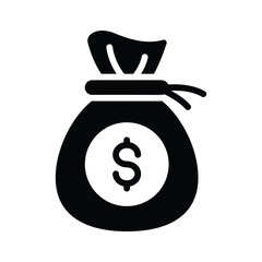 Money bag with dollar icon, cash, business, return or investment, payment, vector of dollar sack in trendy style