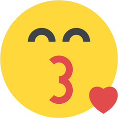 Vector Icon kiss, emoji, emotion, smiley, feelings