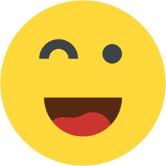 Vector Icon wink, emoji, emotion, smiley, feelings