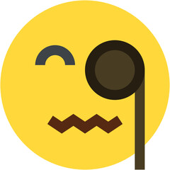 Vector Icon Monocle, emoji, emotion, smiley, feelings
