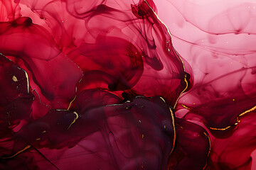 Obraz premium creative mixture of paints alcohol ink expensive red with maroon colors background wallpaper artistic creative concept