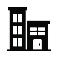 An editable vector of office building in flat style, easy to use icon of commercial building