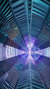 Looped Futuristic Metallic Alien Tunnel