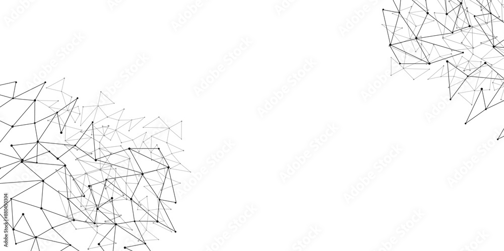 Aufkleber Vector Grey graphic background dots with connections technologies and sharing data as abstract concept.