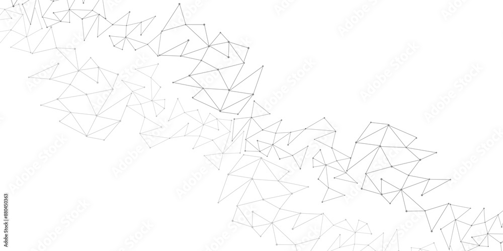 Poster Vector Grey graphic background dots with connections technologies and sharing data as abstract concept.