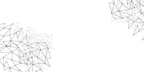 Vector Grey graphic background dots with connections technologies and sharing data as abstract concept.