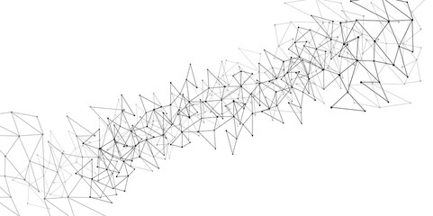 Abstract background connected dots on a white background grey big data Vector Network Connecting dot polygon background. Concept of Network Business, technology.
