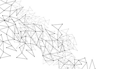 Abstract background connected dots on a white background grey big data Vector Network Connecting dot polygon background. Concept of Network Business, technology.