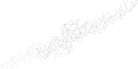 Abstract background connected dots on a white background grey big data Vector Network Connecting dot polygon background. Concept of Network Business, technology.