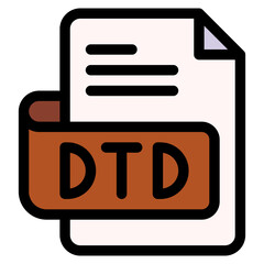 Vector Icon otf, file type, file format, file extension, document