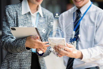 Asian business people working as a good team in the office. Successful teamwork in a meeting, workplace concept.