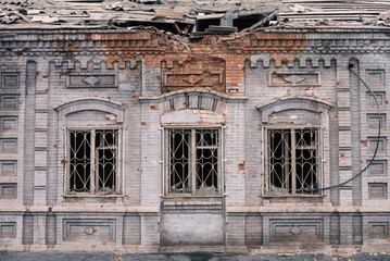 destroyed building in a city lost in the war in Ukraine