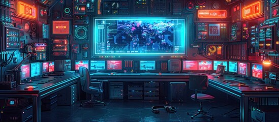 Obraz premium Futuristic Control Room