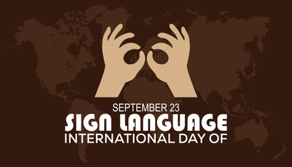 international day of sign language is observed every year on September. banner design template Vector illustration background design.