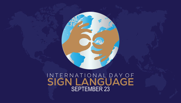 international day of sign language is observed every year on September. banner design template Vector illustration background design.