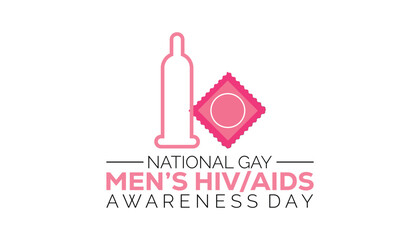 NATIONAL GAY MEN’S HIV AIDS AWARENESS DAY is observed every year on September. banner design template Vector illustration background design.
