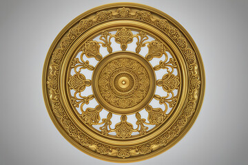 Obraz premium Golden texture Chinese classical ring pattern seamless three-dimensional rendering