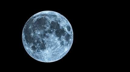 Obraz premium a full moon against a dark, starry sky, offering plenty of copy space