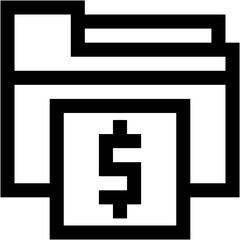 Fototapeta premium Vector Icon Dollar, folder, files and folders, storage, data