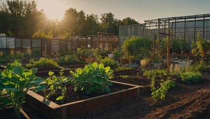 Obraz premium Community Garden with Mine Money Plant