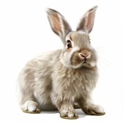 Obraz premium White Rabbit Sitting on Top of White Floor