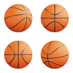 Basketball ball 3d rendering icon set for website or app or game. Fun and simple basketball ball set	