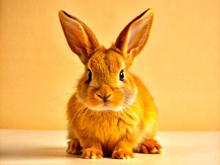 Fototapeta premium rabbit on a white background, isolated, pet, mammal, fur, easter, fluffy, hare, brown, white, pets, cute, rodent, furry, domestic, adorable