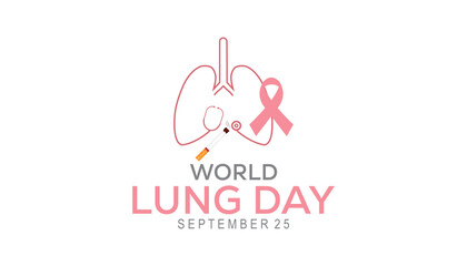 World Lung Day is observed every year on September. banner design template Vector illustration background design.