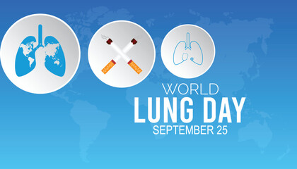 World Lung Day is observed every year on September. banner design template Vector illustration background design.