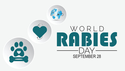 World Rabies Day is observed every year on September. banner design template Vector illustration background design.