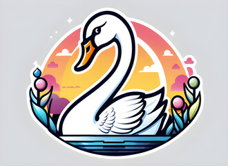 Fototapeta premium Swan generative ai
