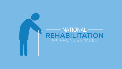 National Rehabilitation awareness week is observed every year on September. banner design template Vector illustration background design.