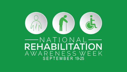 National Rehabilitation awareness week is observed every year on September. banner design template Vector illustration background design.