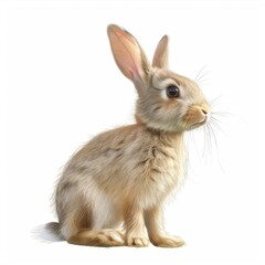 Obraz premium Small Rabbit Sitting on Top of White Floor