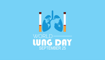 World Lung Day is observed every year on September. banner design template Vector illustration background design.