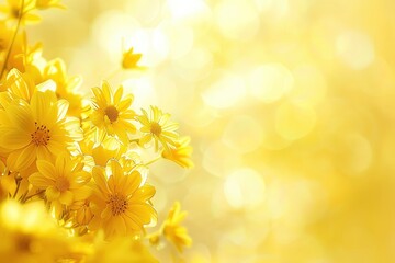 Obraz premium Bright, sunny yellow with a diffuse light source, cheerful and vibrant