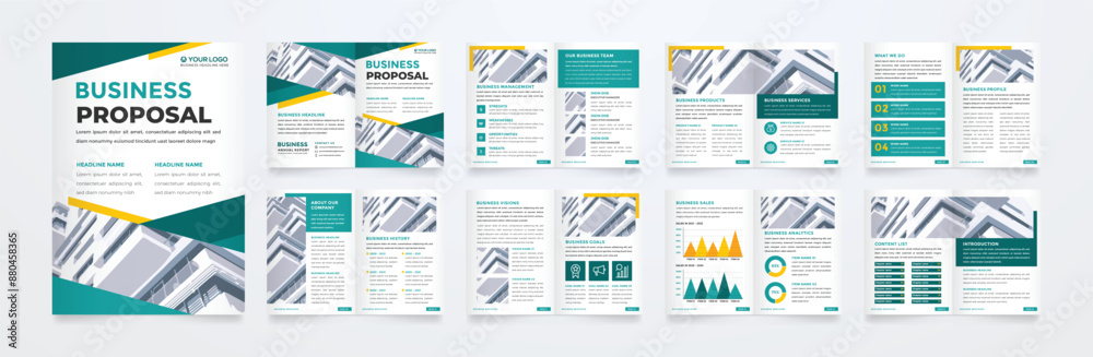 Wall mural minimalist brochure template with modern concept and minimalist layout use for business profile and 