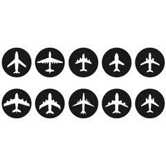 Aircraft icon vector set. Plane illustration sign collection. Airplane symbol. Travel logo.