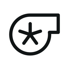 Obraz premium Turbocharger UI icon, car engine turbine minimal line vector symbol