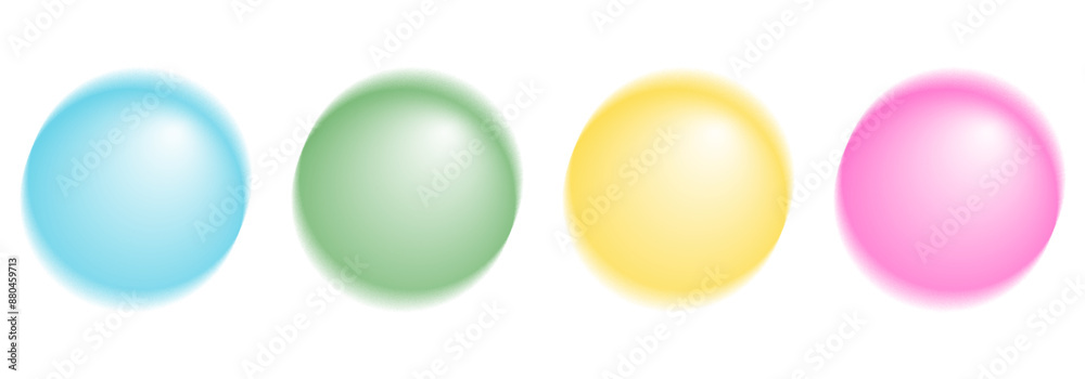 Wall mural abstract colorful gradient blurry round shape design elements