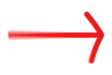 Red noise grainy arrow sign on transparent background, direction symbol, png design element