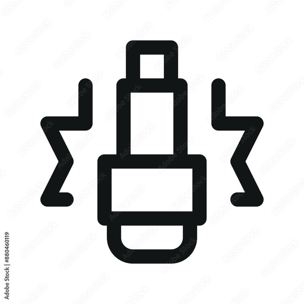 Wall mural Spark plug UI icon, car engine ignition plug minimal line vector symbol