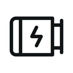 Electric motor UI icon, electric engine minimal line vector symbol