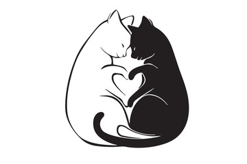 cat with a heart