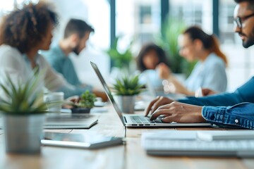 Collaborative Team Working in a Modern Office Environment