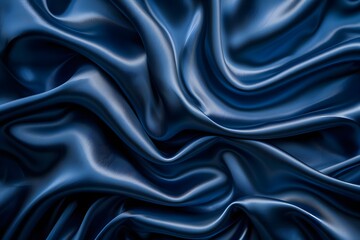 Obraz premium Luxurious Blue Satin Fabric with Elegant Folds