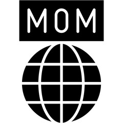 Vector Icon mom, international day, mothers day, globe, world wide