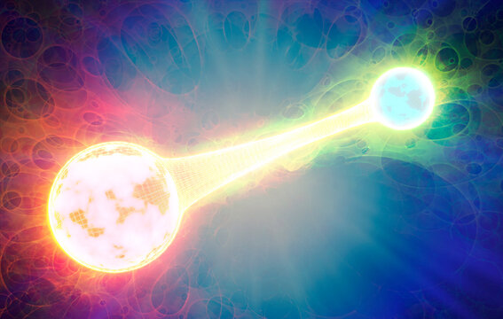 Conceptual image of quantum entanglement