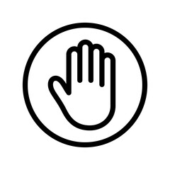 Fototapeta premium stop hand icon line vector design